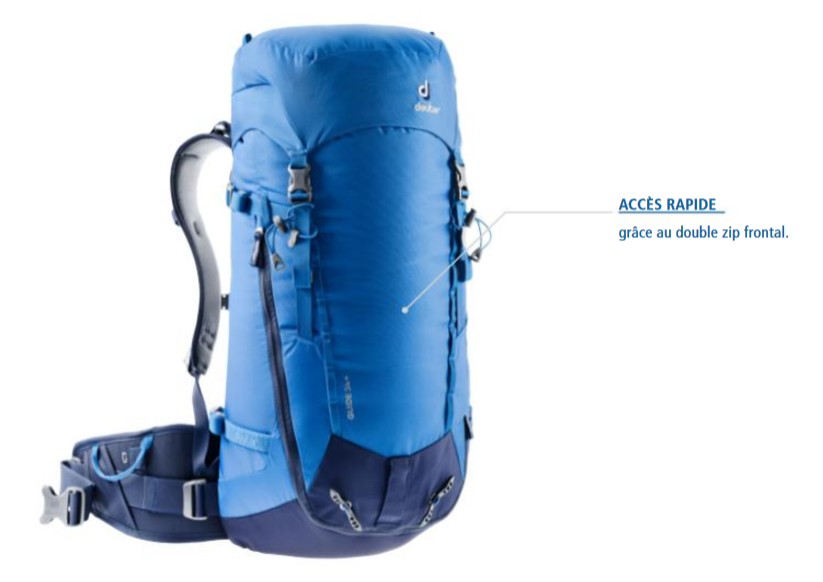 Sacs &agrave; dos Guide 32+ SL, Vodnik 34+, Guide 42+ SL et Guide 44+ Deuter